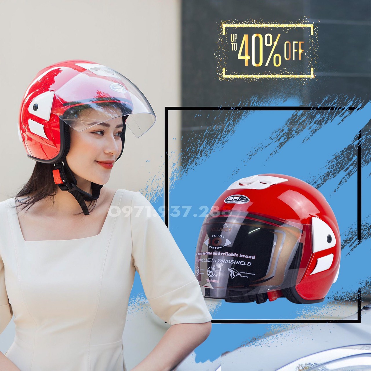 Mũ bảo hiểm xe máy GRO Honda