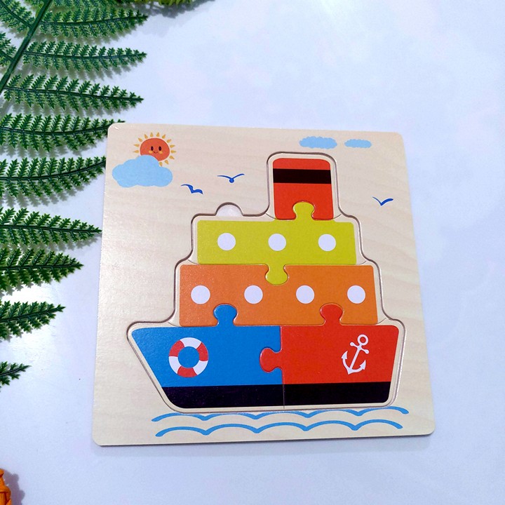 Đồ play reverse image, folding table simple shapes, wood floating lovely, đồ baby toys 2 years old, Model 2