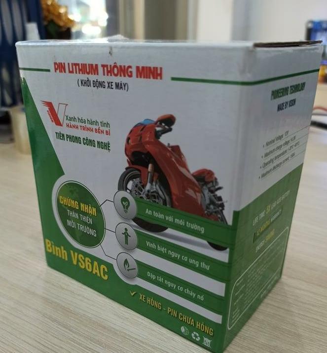 ACQUY PIN LITHIUM khởi động xe máy Vision VS6AC