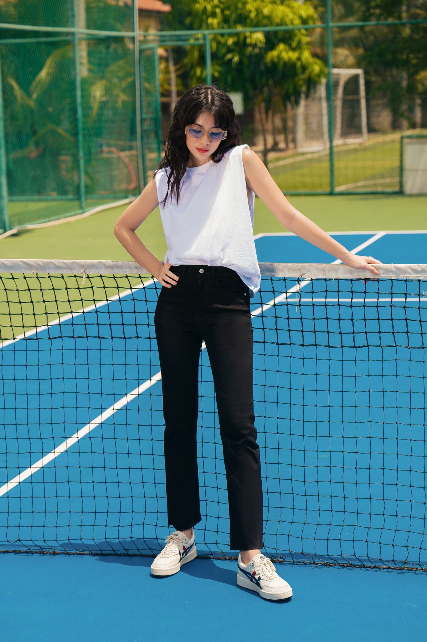 Voucher siêu sale 15% olv - quần flare jeans in black
