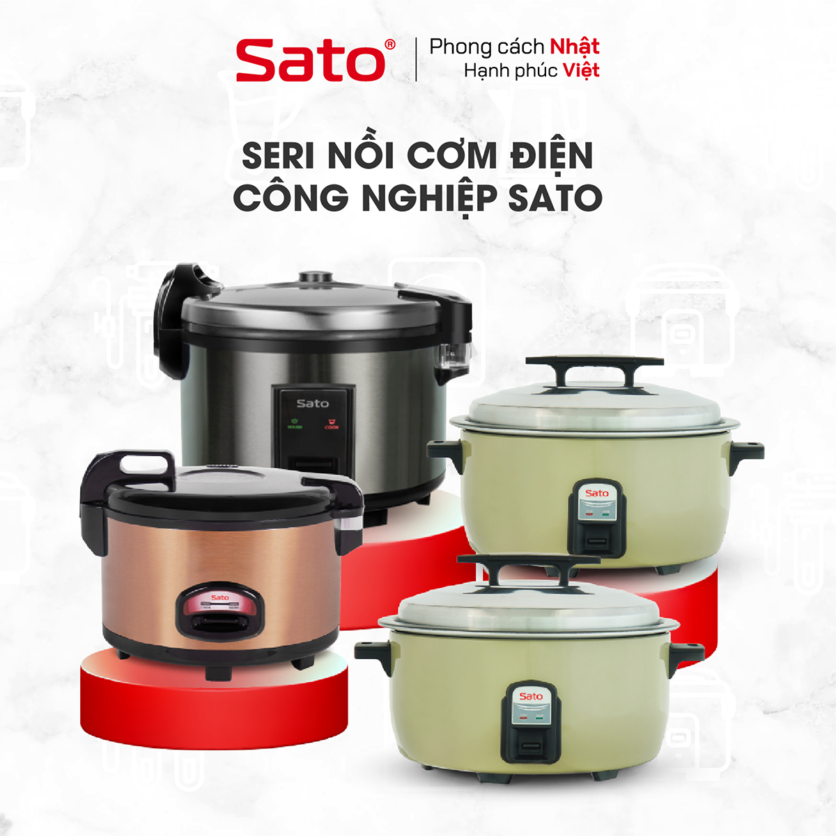 Seri nồi cơm điện công nghiệp Sato