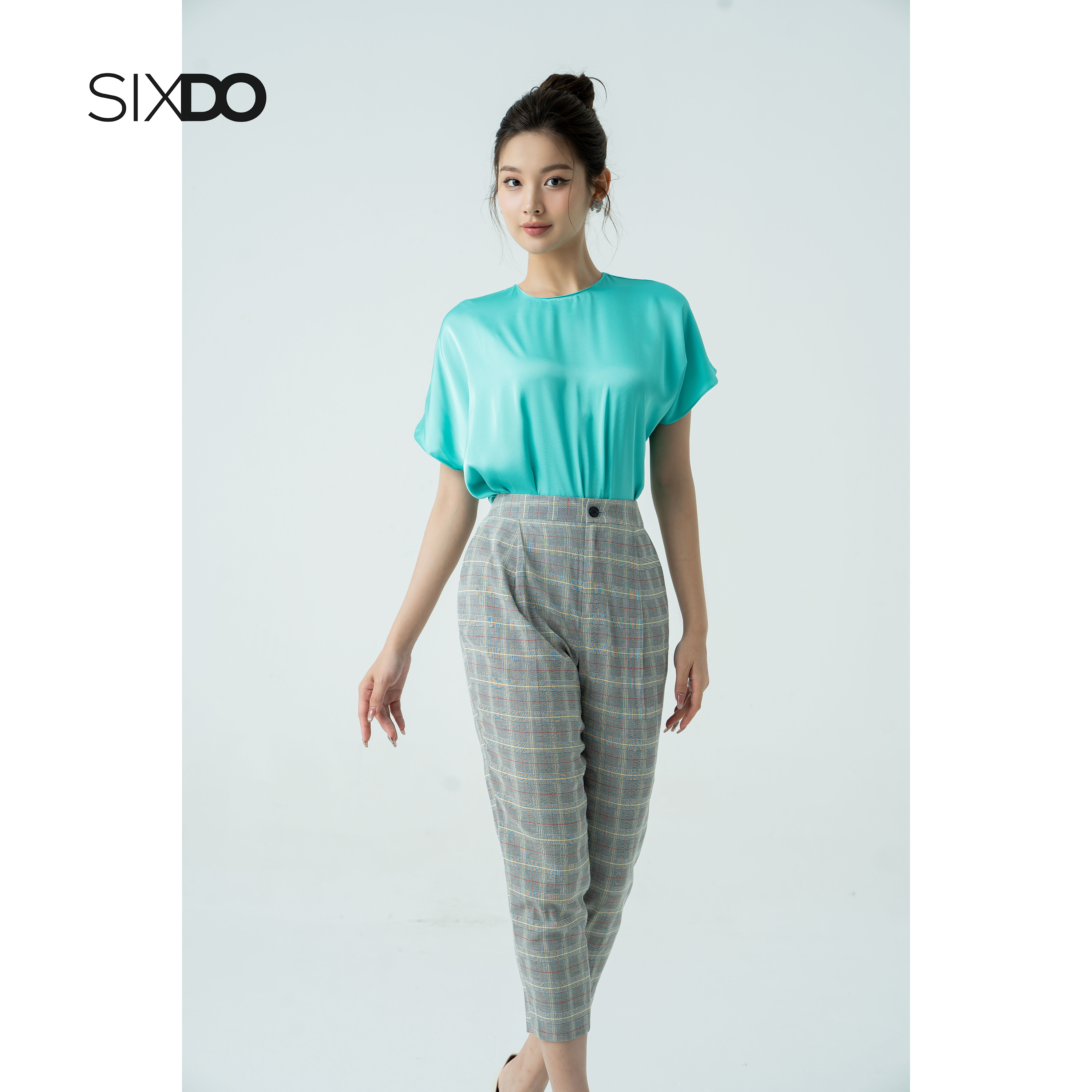 Áo lụa côc tay cổ tròn thời trang SIXDO (Batwing Silk Top)
