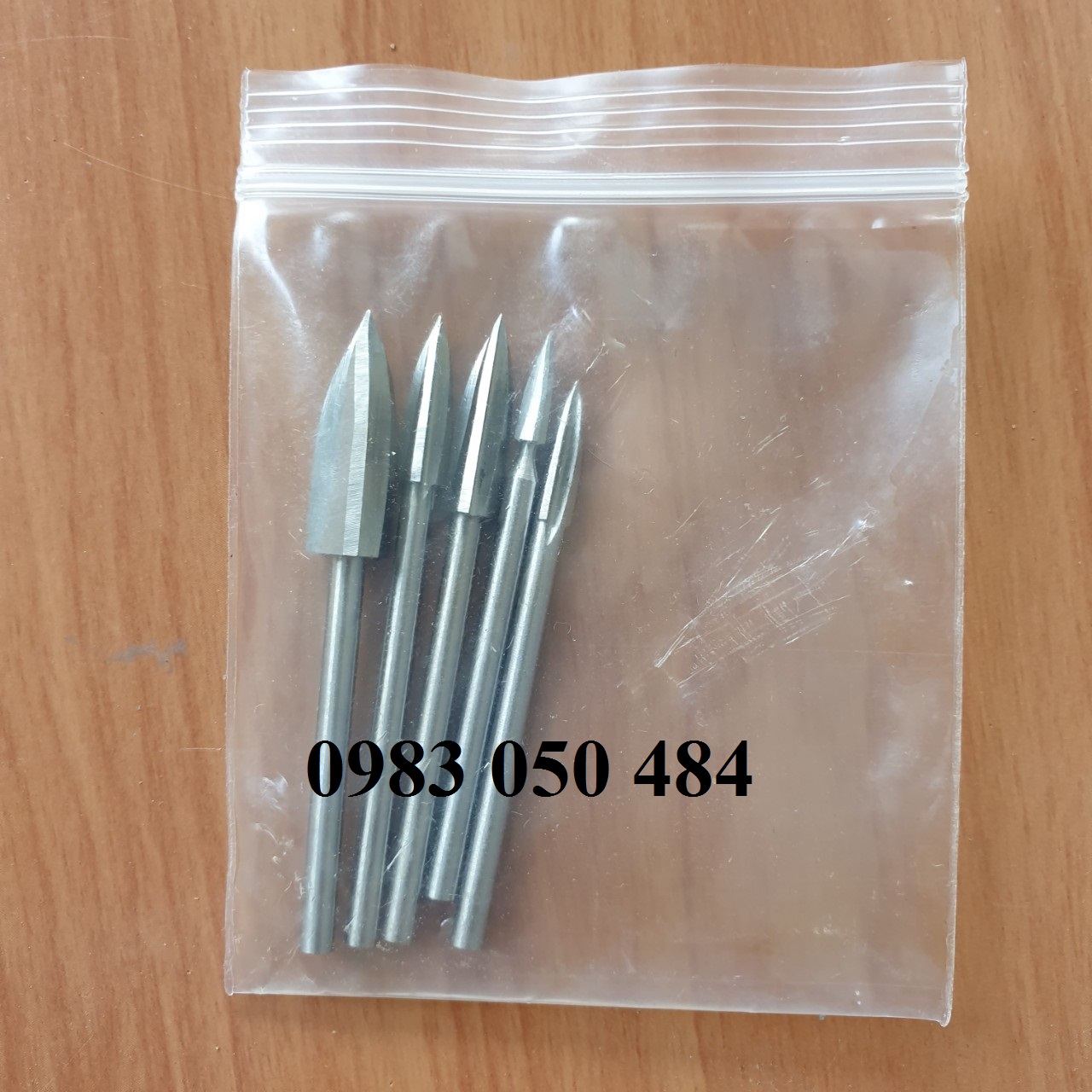 mũi phá gỗ 3 cạnh cán 3mm bộ 5 mũi - mũi điêu khắc trạm gỗ lũa