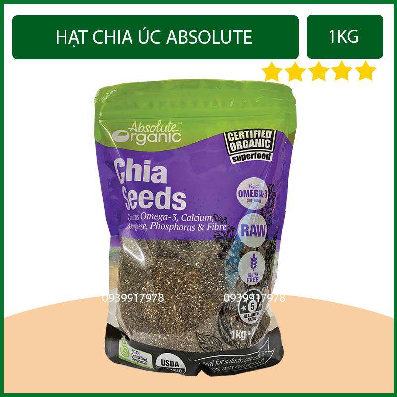 Hạt Chia [] Hạt Chia Úc Absolute Organic Mới  (1Kg) - Yêu Hạt