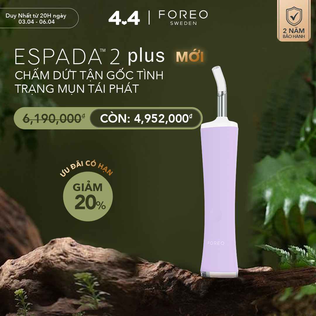[Ưu đãi độc quyền] Máy Trị Mụn Ánh Sáng LED Xanh FOREO ESPADA 2 Plus Điều Trị Chính Xác - Thiết Bị Chăm Sóc Da Trị Mụn | Được FDA Chứng Nhận | Điều Trị Sẹo Và Vết Thâm Do Mụn