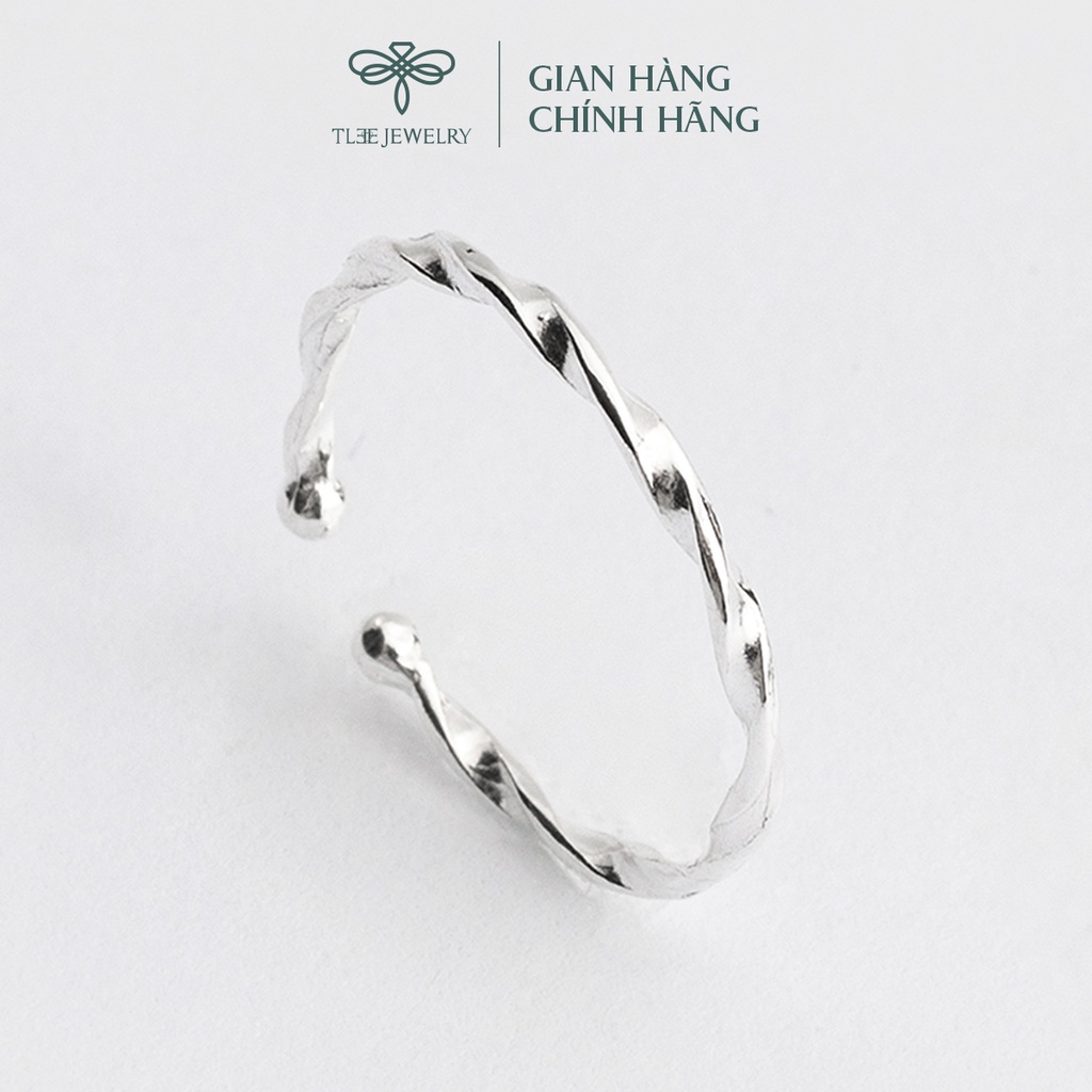 Nhẫn bạc nữ TLEE xoắn bi trơn basic cá tính TleeJewelry A0218