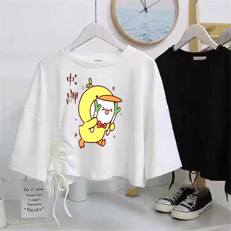 ÁO CRT ĐÂY RÚT IN HÌNH ĐỄ THƯƠNG HÓT HÍT MẦM LÁ TIM MẦM LÁ TRƯỢT XE VỊT VÀNG GIẬN DỖI