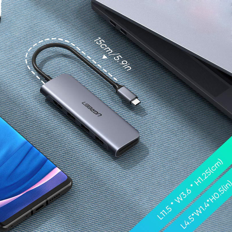Cáp Usb Type C sang HDMI-USB-Đọc thẻ TF-CF Ugreen 70410