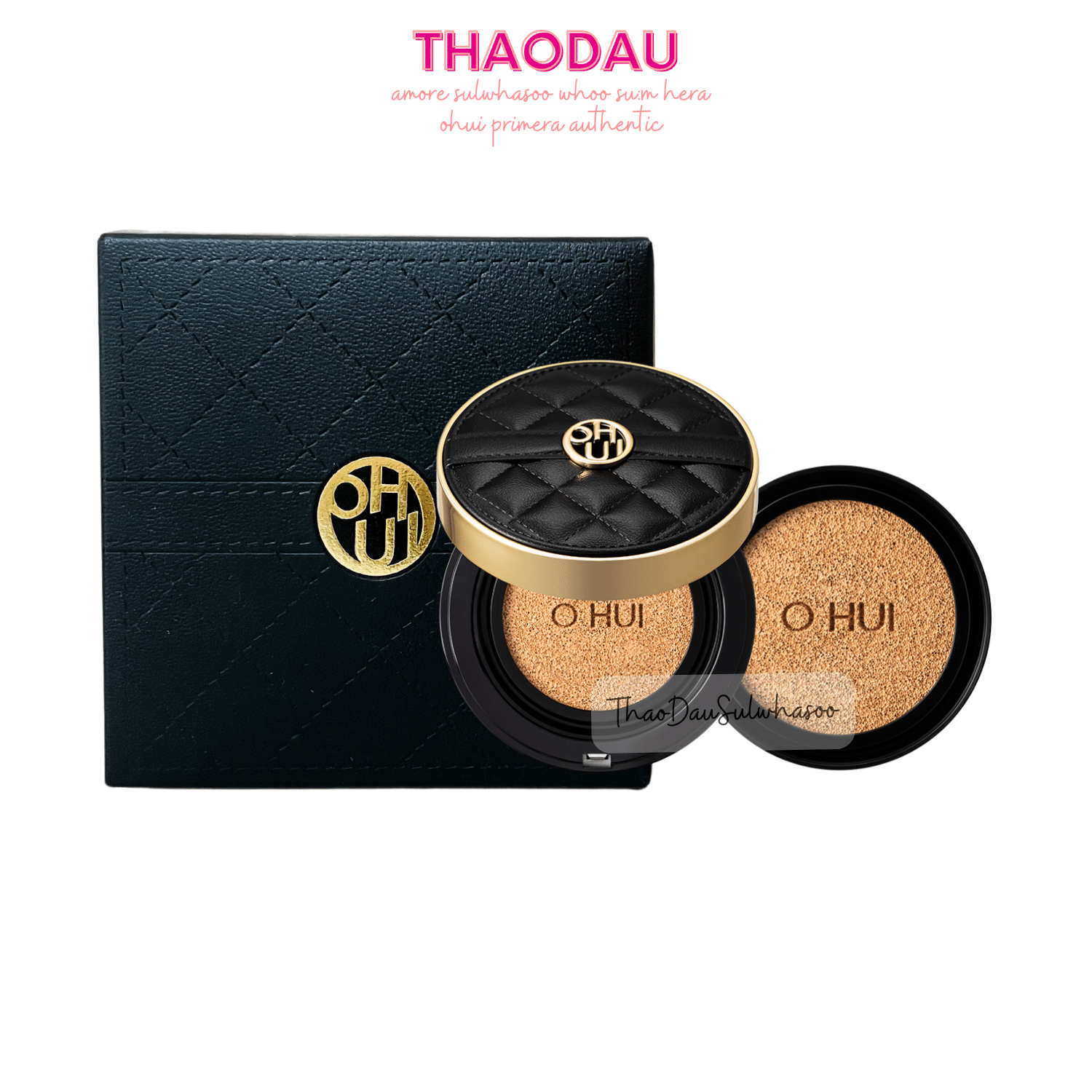 Có Tách set Bộ phấn nước Ohui ultimate cover the couture cushion set nội địa chuẩn authentic không tem tloskorea cũ