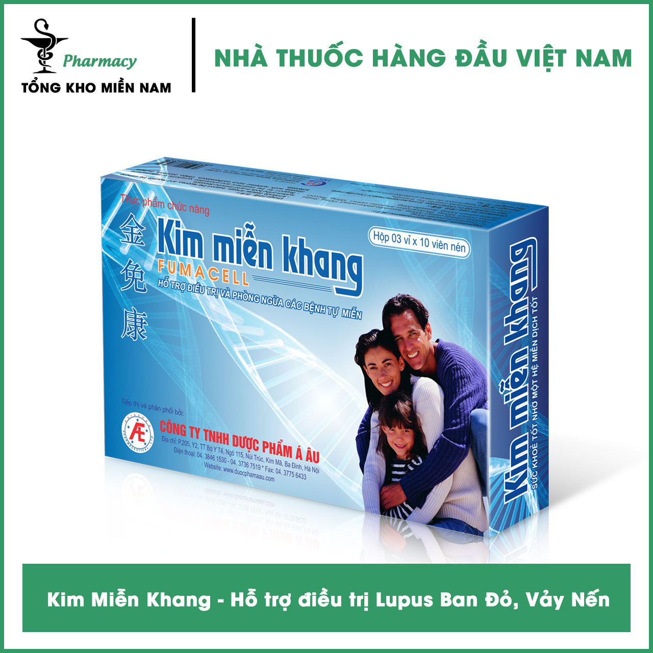 Kim miễn khang - hỗ trợ đtrjị lupus ban đỏ vảy nến các bệnh tự miễn hộp 30 viên