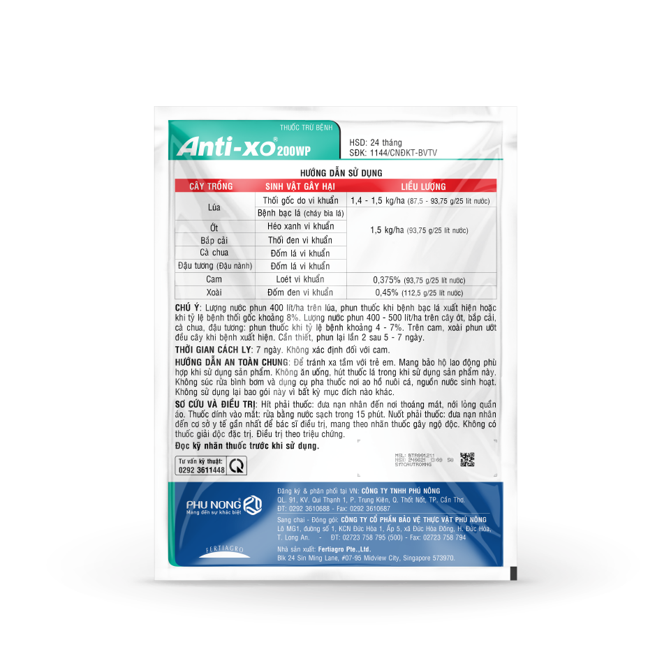Thuốc trừ bệnh Anti-xo 200WP