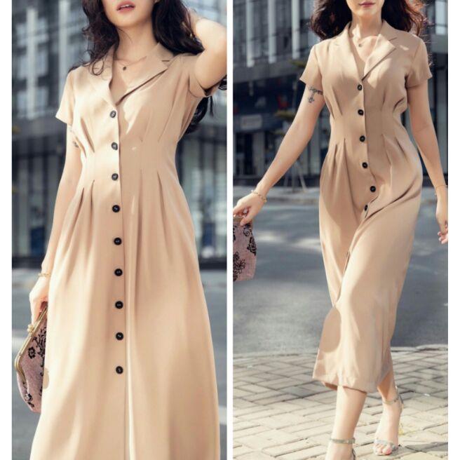 [HCM]Đầm Dáng Suông sơ mi form dài