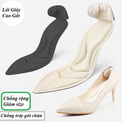 Lót giày cao gót 4D loại nguyên bàn chất liệu vải ép mút thấm hút mồ hôi và êm chân - PK03