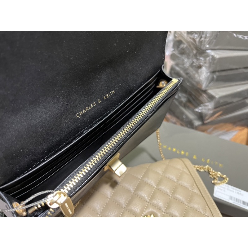 TÚI CNK KHOÁ XOAY DA CÁ ĐUỐI SIZE MINI [clutch-ví]