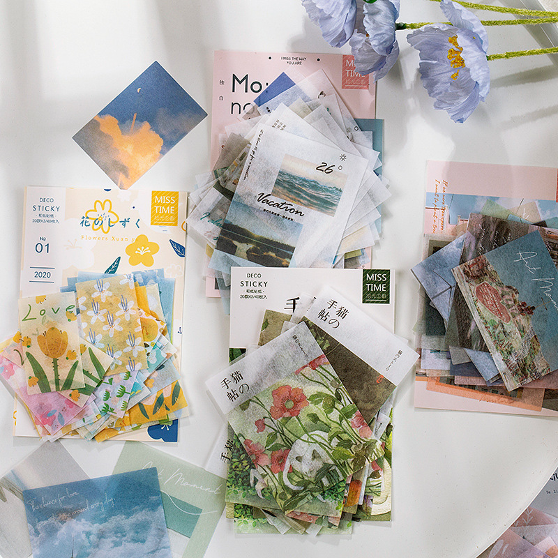 Set 40 miếng hình dán trang trí Deco Sticky Miss Time