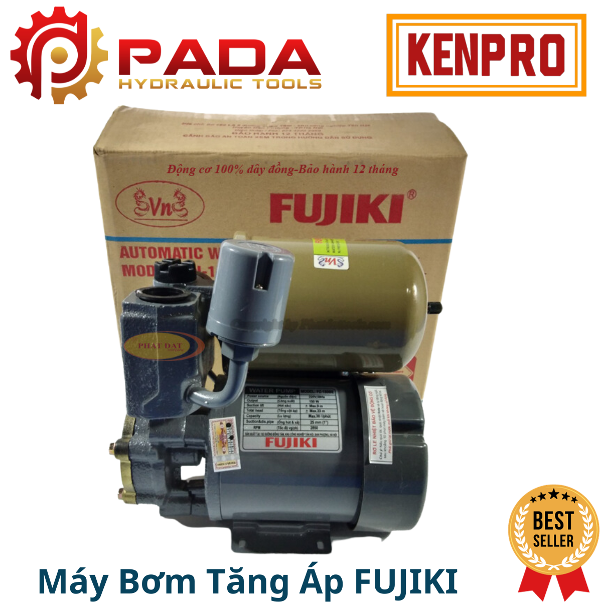Máy bơm nước tăng áp tự động việt nhật fujiki 150w- bh 12 tháng