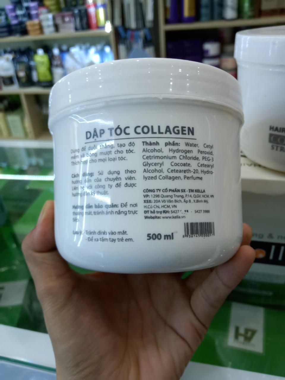 Kem duỗi tóc Collagen Kella 500mlx2