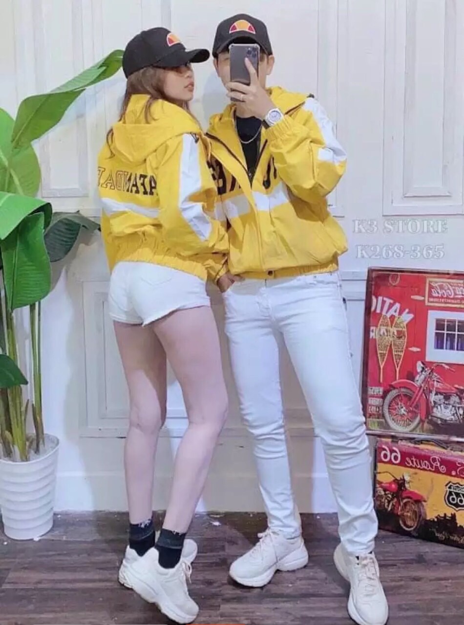 ÁO KHOÁC DÙ 2 LỚP DÀNH CHO CẶP ĐÔI NAM NỮ PHỐI CHỮ SIÊU ĐẸP GIÁ RẺ ( 1 CÁI)