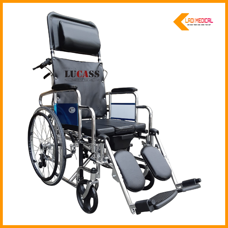 Xe lăn đa năng Lucass X607 (có bô vệ sinh, ngã lưng)