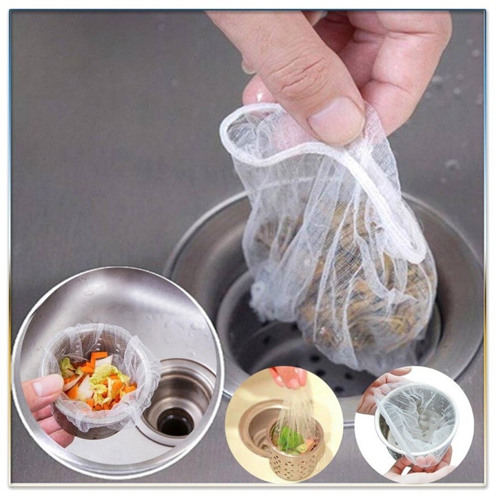 Set 100c túi lọc rác bồn rửa chén , rửa bát chống tắc đường ống