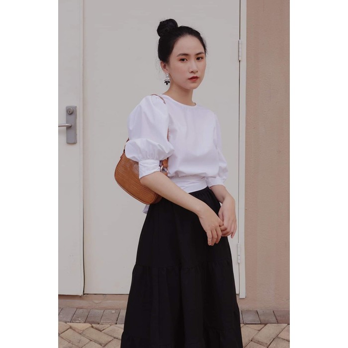 [HCM]ÁO CỔ TRÒN THẮT NƠ SAU