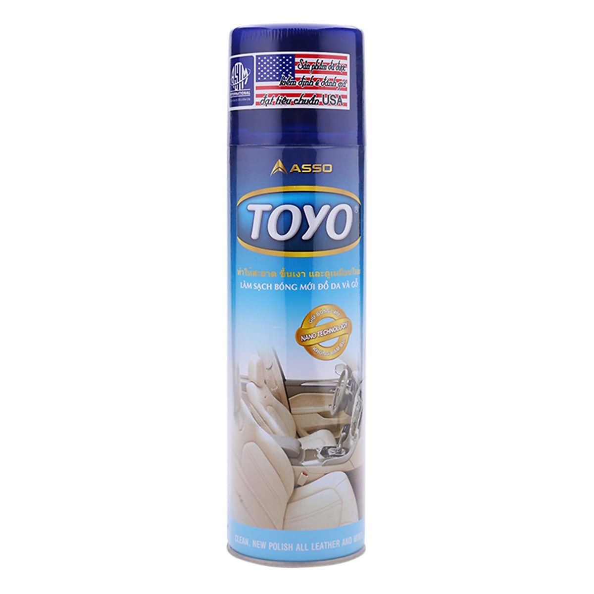 Chai xịt Toyo làm sạch, bóng, mới đồ da, đồ gỗ 500ml
