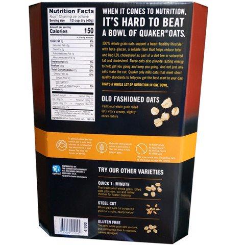 Thùng 2 túi Bột yến mạch (dạng cán mỏng) Quaker Oats Old Fashioned 4.52kg