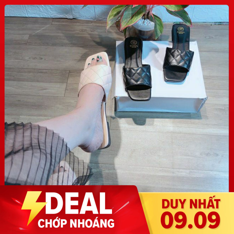 Dép quai ngang da mềm trần chỉ siêu hot mang cực êm chân giá rẻ