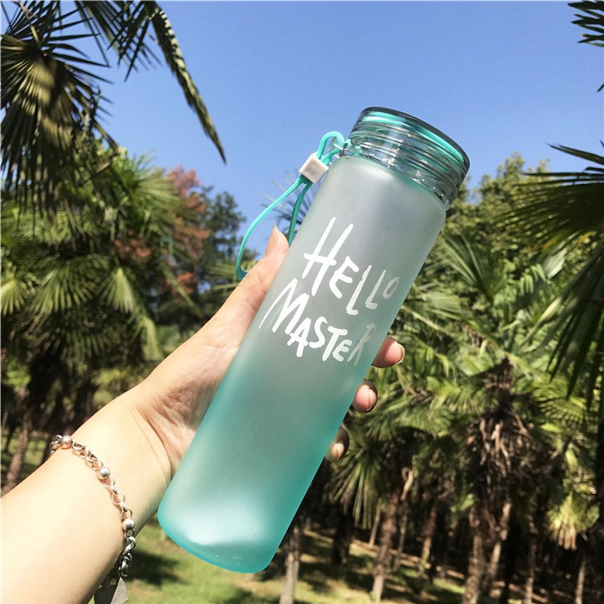 Bình đựng nước thủy tinh dây xách Hello Master 500ml