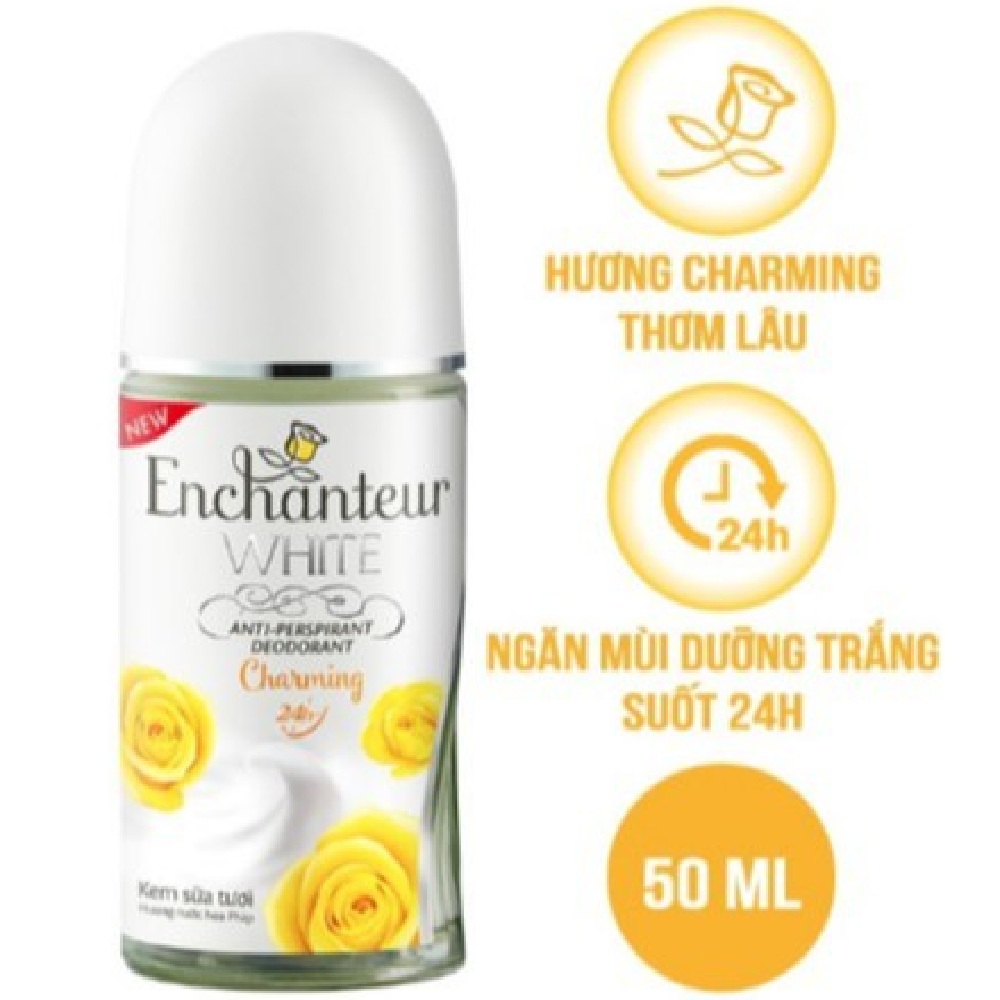 Lăn Khử Mùi 50ml White Charming Enchanteur.