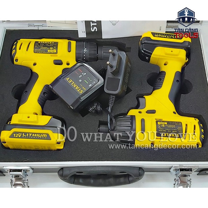 [Trả góp 0%] Combo Máy Khoan Máy Bắt Vít Dùng Pin Stanley 12V SCHI121S2FK