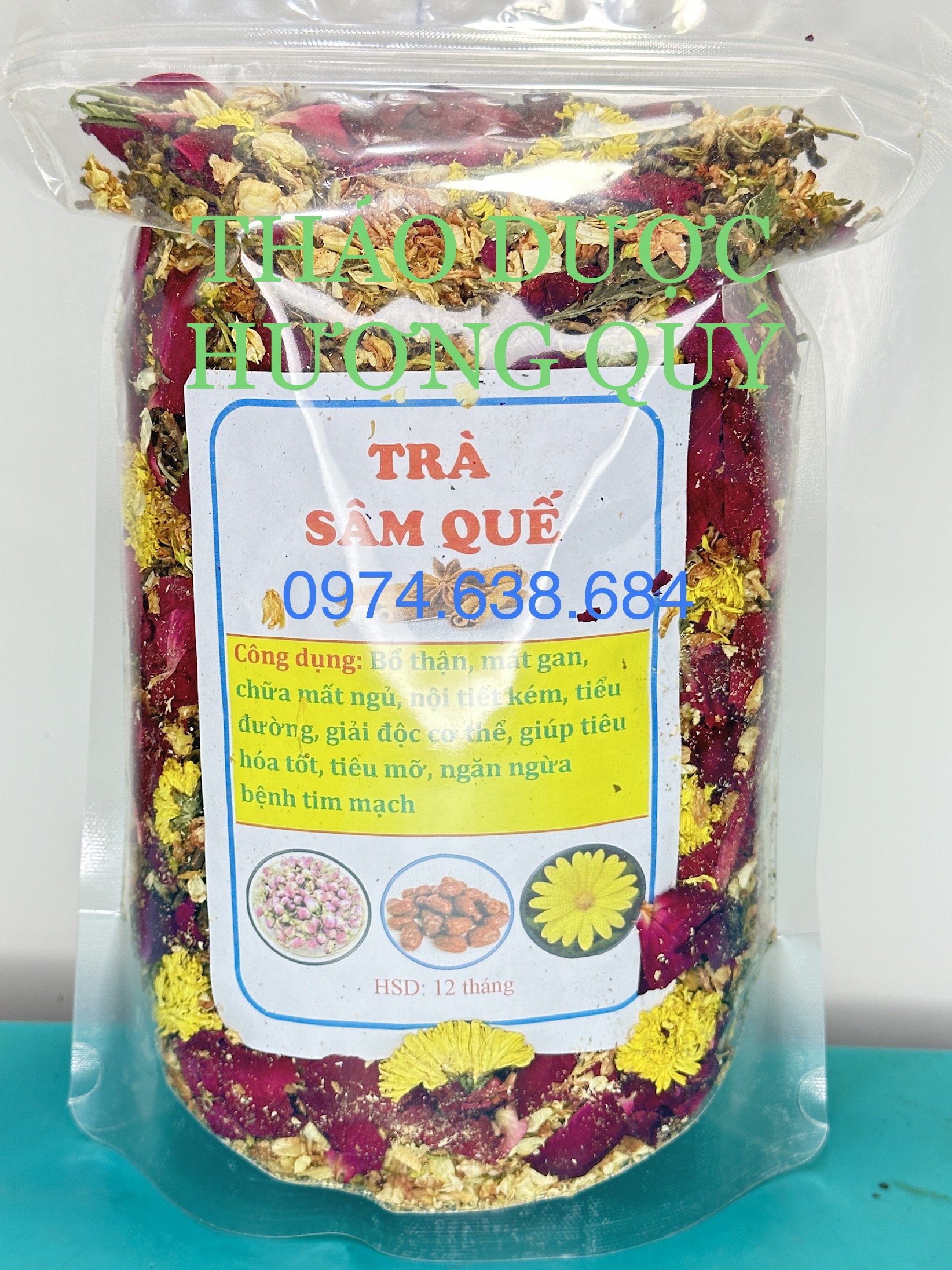 500g Trà Sâm Quế  7 Vị (Bổ thận, Mát gan, Tiêu mỡ)