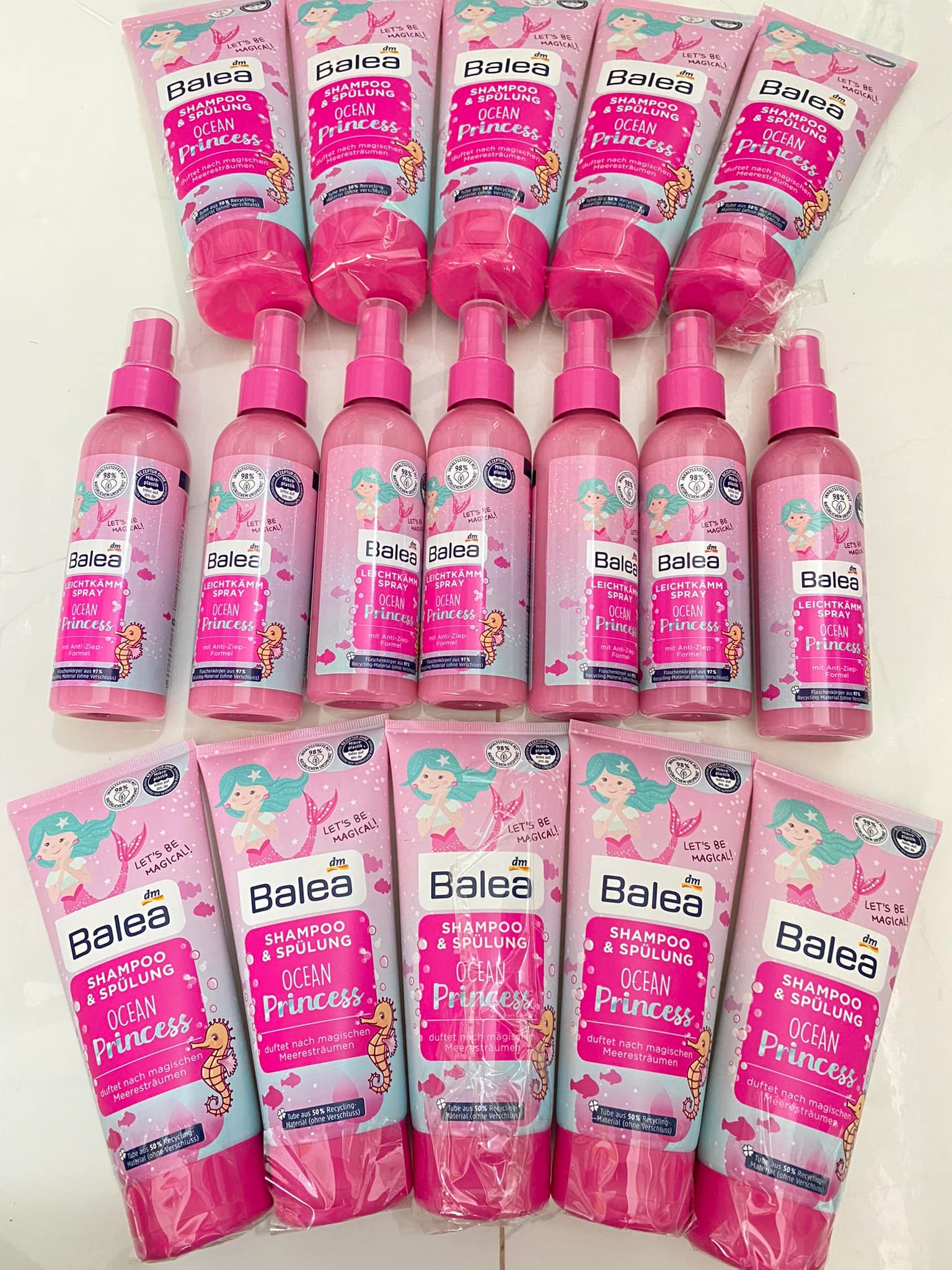 (Chính hãng Đức) Dầu gội đầu kiêm dầu xã cho bé Balea Ocean Princess 200ml