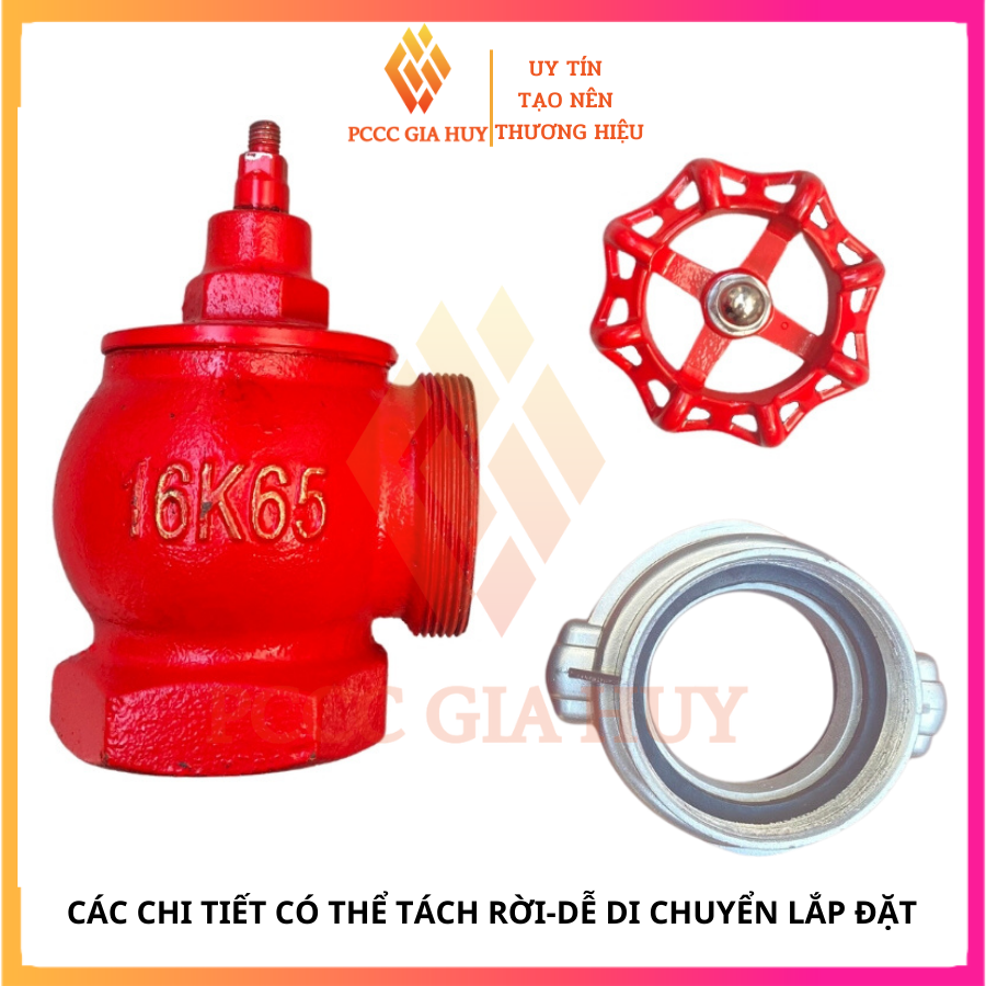 Van góc DN50, DN65 có tem kiểm định - van cứu hoả - van dùng trong PCCC