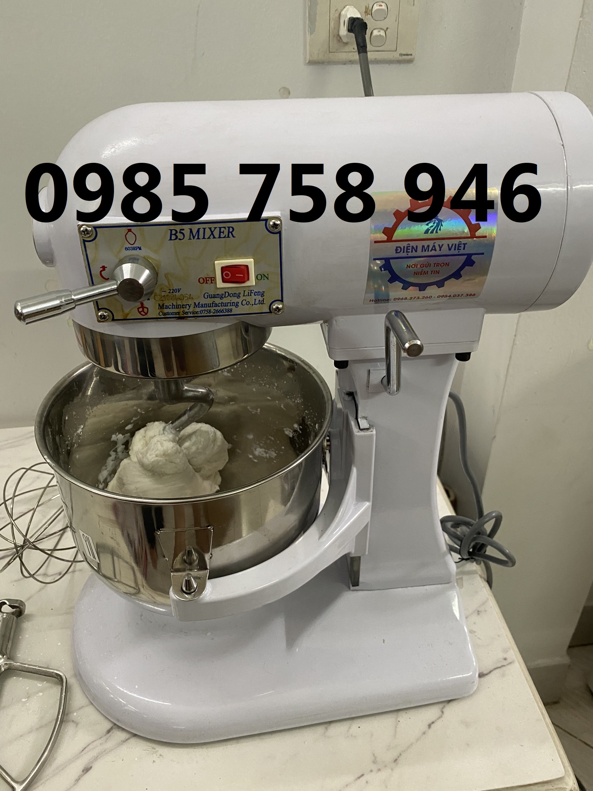 Máy trộn bột 5L, trộn bột kinh doanh làm bánh bao, bánh mỳ