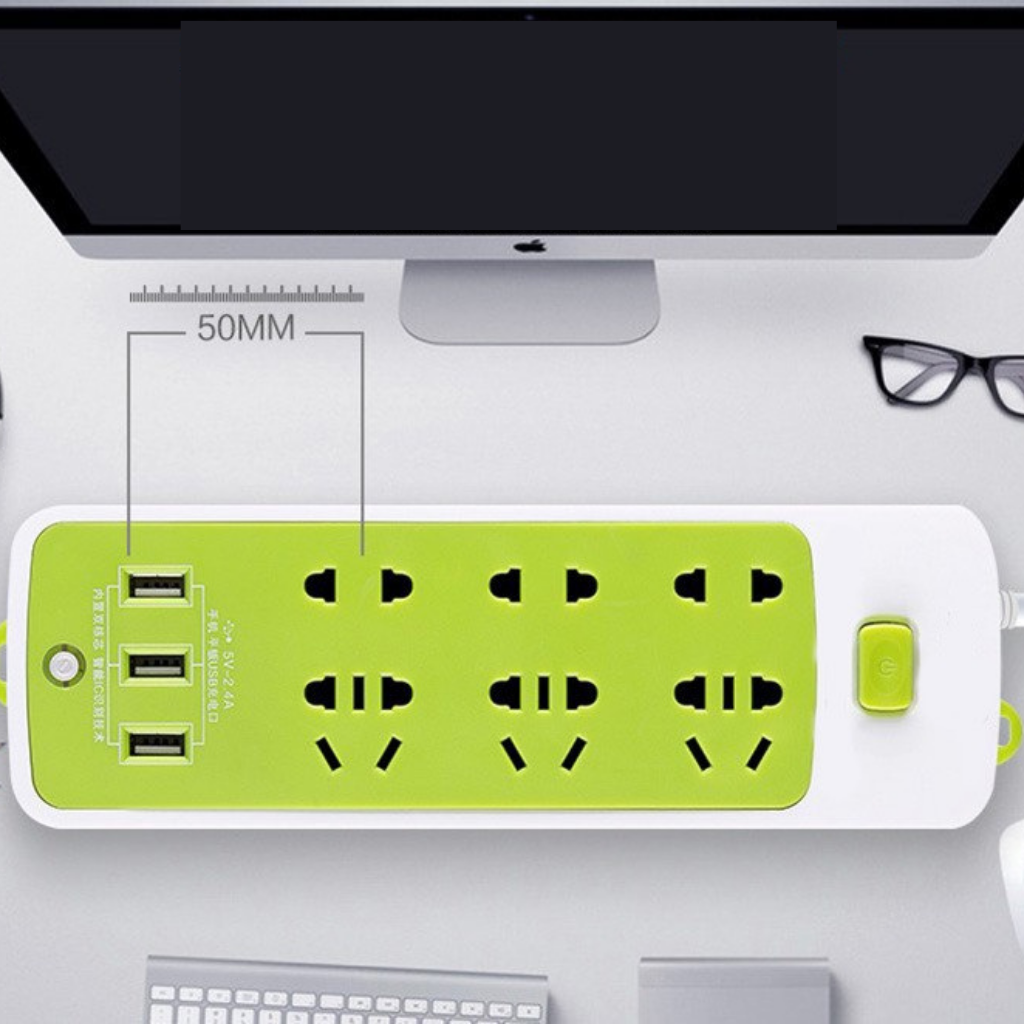 Ổ cắm điện đa năng chống giật 3 cổng USB sạc điện thoại, Sạc trực tiếp, Tiết kiệm điện