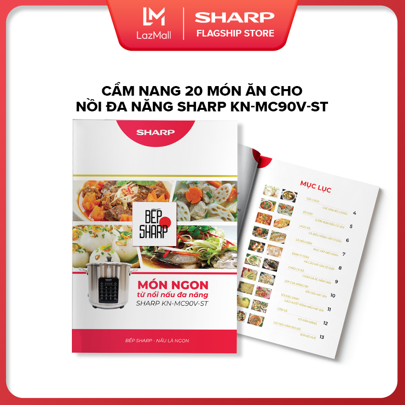 QUÀ TẶNG KHÔNG BÁN Cẩm nang 20 món ăn cho nồi đa năng Sharp KN-MC90V-ST