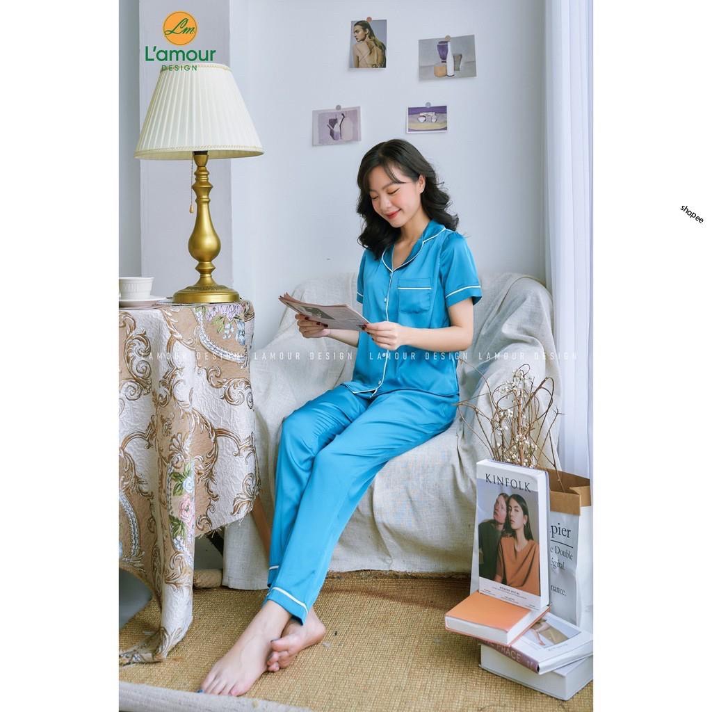 [ RẺ VÔ ĐỊCH ] Bộ Lụa Mặc Nhà Nữ Trơn Cộc Tay Quần Dài Chất Lụa Siêu Mềm ( Hàng Luôn Sẵn) B