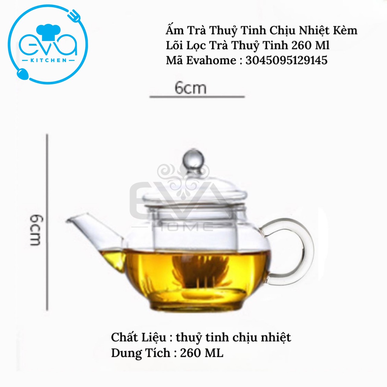 Bình lọc trà kẻ sọc thuỷ tinh / bình pha trà kèm lõi lọc thuỷ tinh chịu nhiệt sọc thẳng striped teapot 700 ml