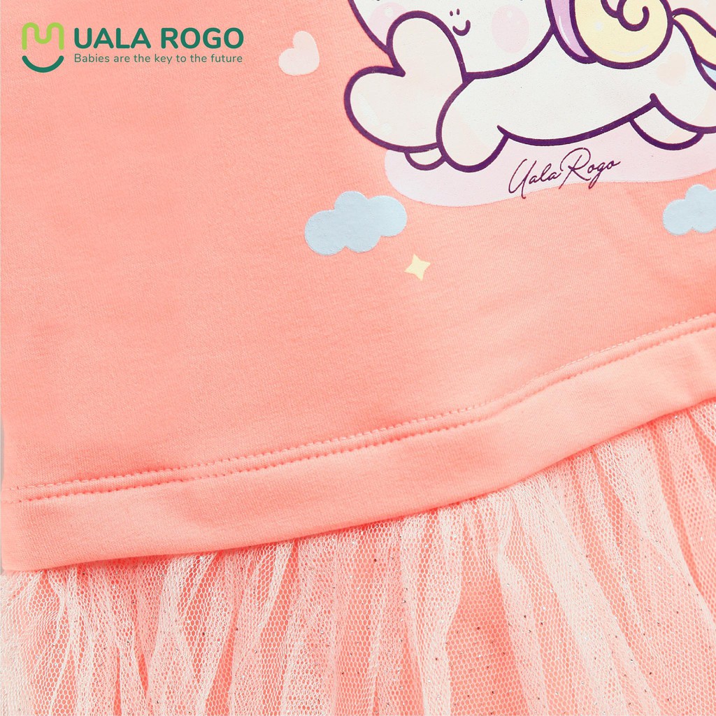 Váy nỉ voan tay bèo pony Uala Rogo