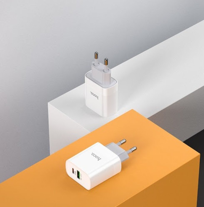 CỐC SẠC NHANH HOCO C80/C80A PD 20W 2 CỔNG TYPE C + USB / QC 3.0