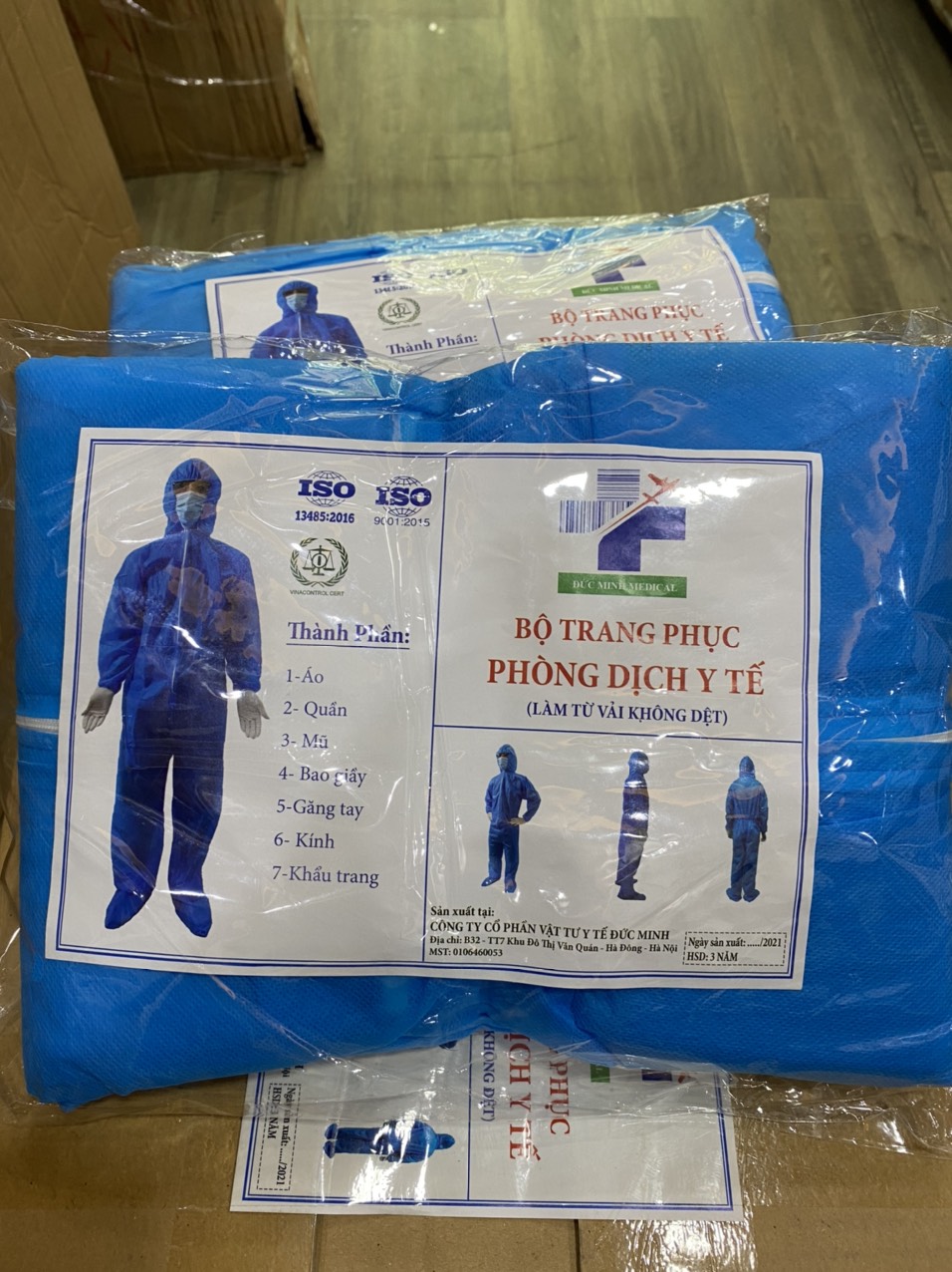 Quần áo bảo hộ phòng dịch 7 món ĐỨC MINH