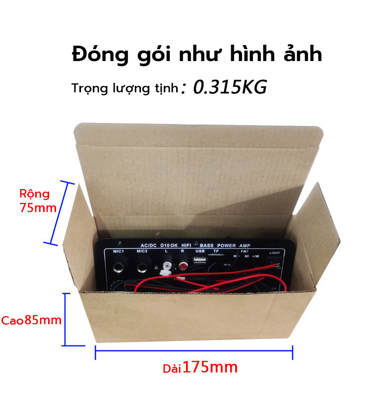 Bảng Mạch Khuếch Đại Âm Thanh Nổi 5.0 Bluetooth Kỹ Thuật Số AC 220V 12V 24V Loa Siêu Trầm Bộ Khuếch Đại Kép Cho Loa 8Inch Có Mic
