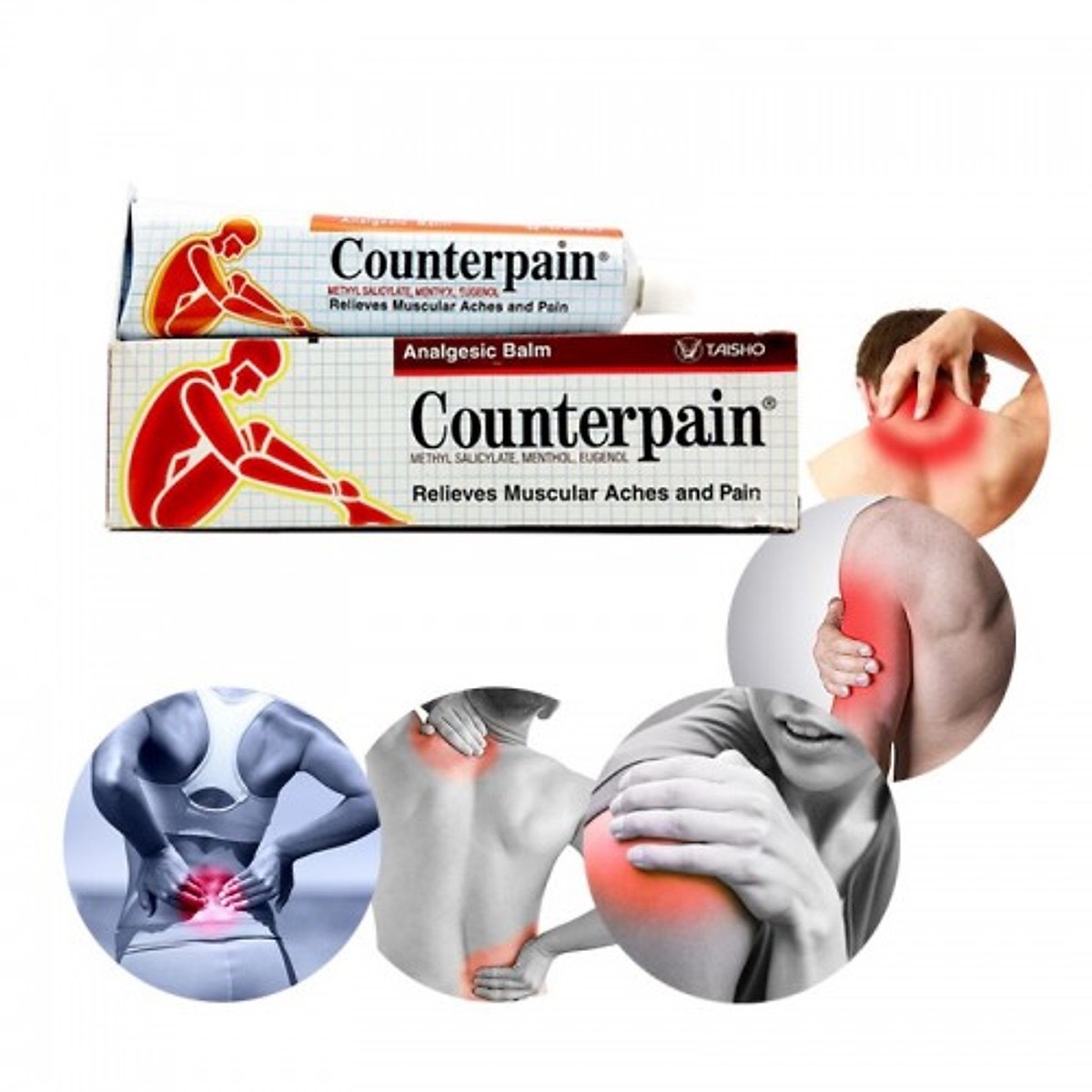 (Đỏ 60gr) Cao xoa bóp Counterpain Thái Lan (xoa bóp nóng , LẠNH)
