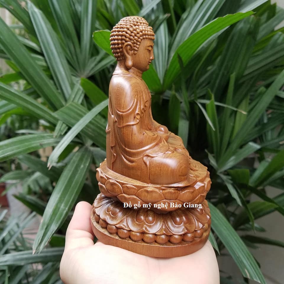 Tượng phật a di đà gỗ bách xanh