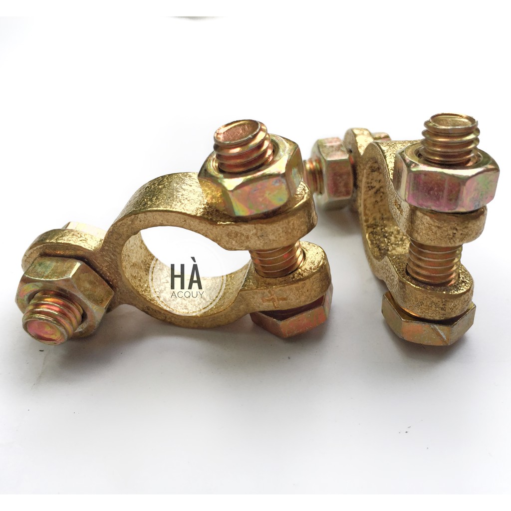 Đầu bọp Cọc Bình Ắc Quy Đồng Thau tròn lớn Phi 18 (D18 mm) - 1 cặp
