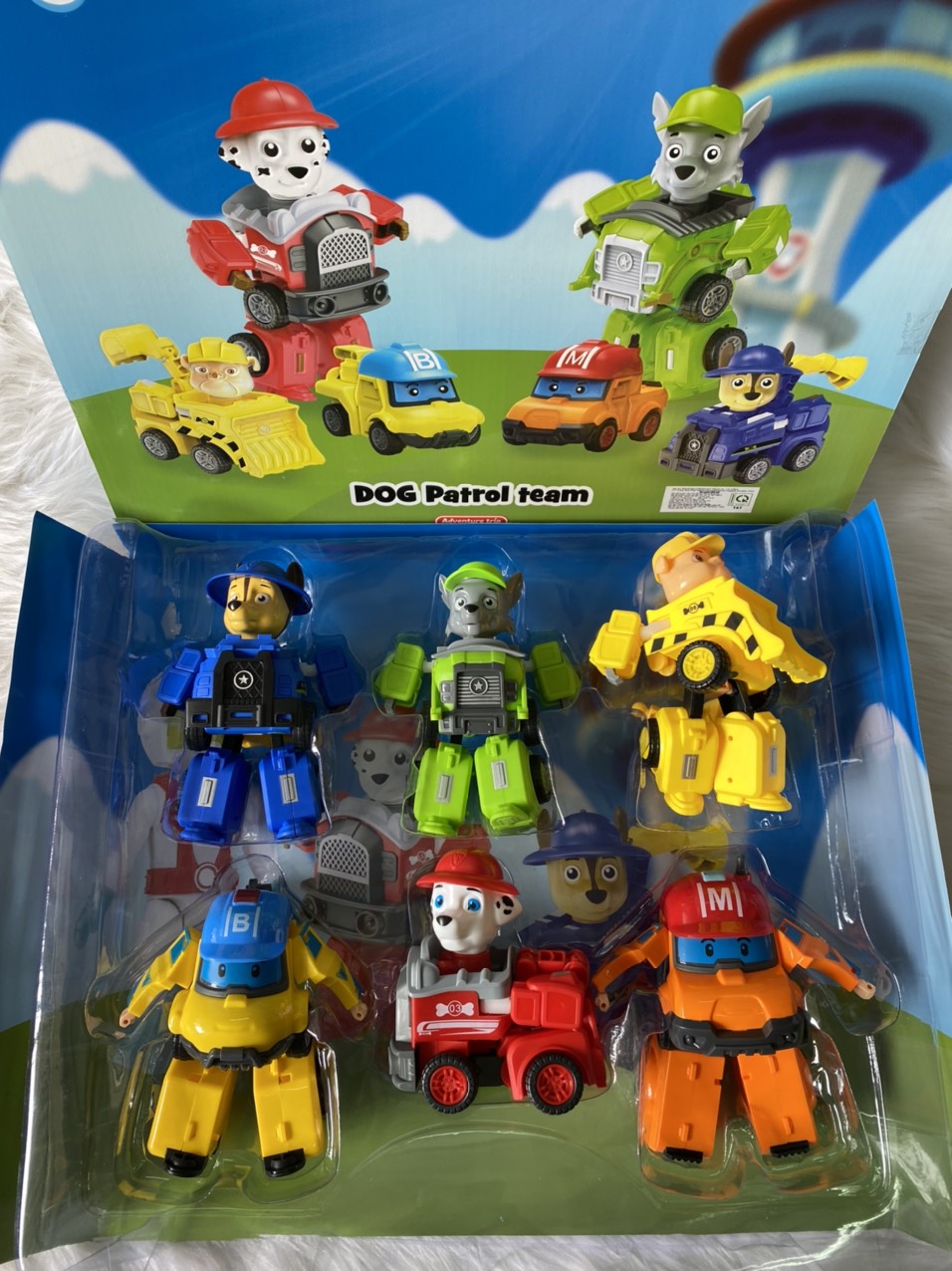 Combo Đội chó cứu hộ biến hình xe robot Mới