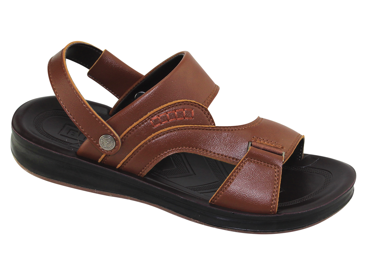 Sandal đế bằng nam Bita's SUM.108 (Đen + Nâu + Vàng bò)