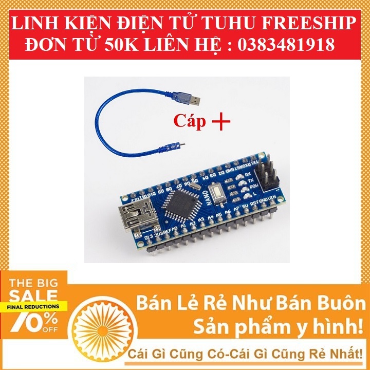 DÂY Cáp MiNi USB 30cm ( Cho Arduino Nano) micro usb dây nạp code Linh kiện điện tử tuhu 3m