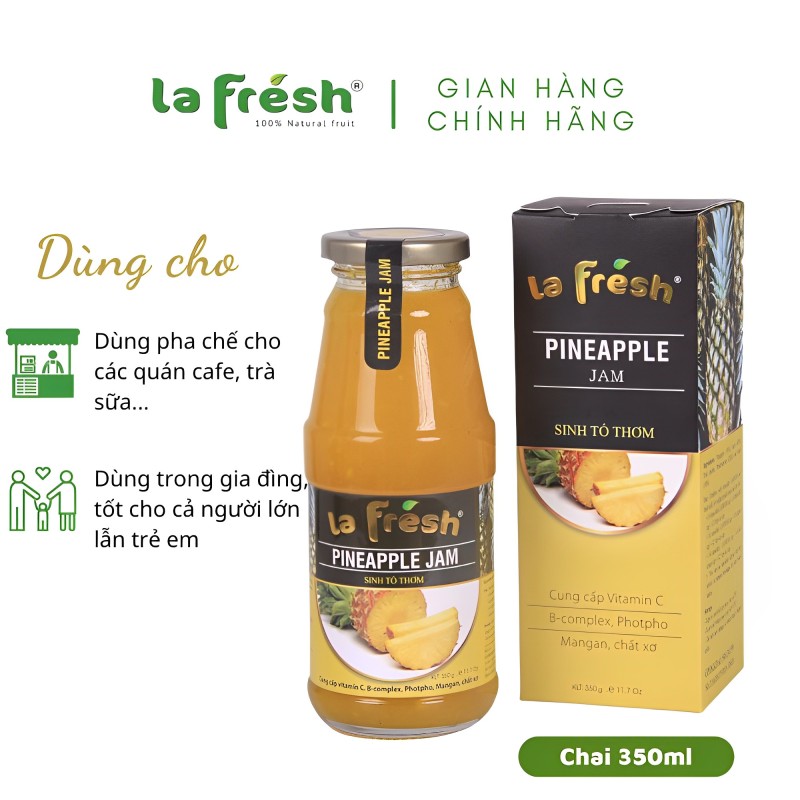 Sinh Tố Thơm Lafresh Đà Lạt Chai Thủy Tinh 350ml